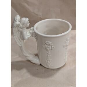 Angel Wing Handle Ceramic Mug Vintage 1994 McConnell Talus Corp. White